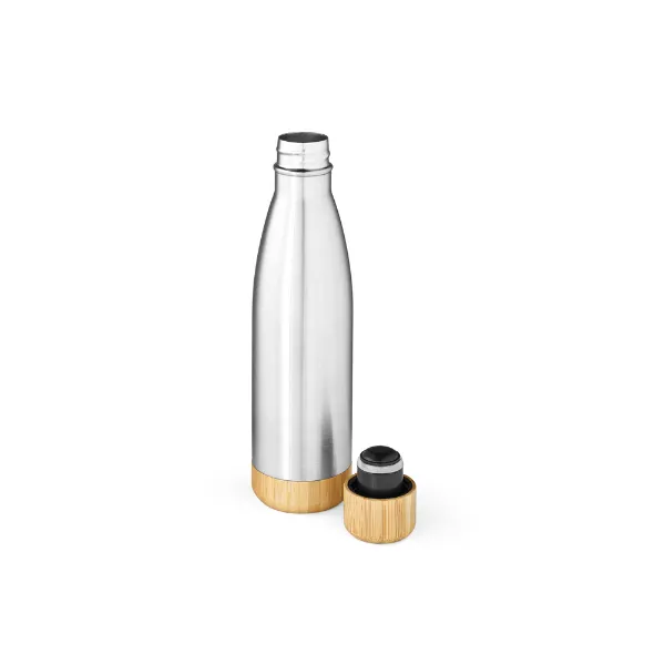 Garrafa em aço inox personalizado com tampa bambu 550 ml Garrafa em aço inox personalizado com tampa bambu 550 ml